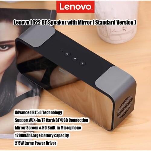 Original Lenovo L022 Speaker Portable Bluetooth Wireless Speakers Bass TF card AUX FM Audio Player Wireless Loudspeaker with Mic