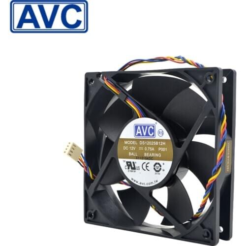Original AVC DS12025B12H P001 120x120x25mm 12025 120mm DC 12V 0.75A Cooling Fan pwm
