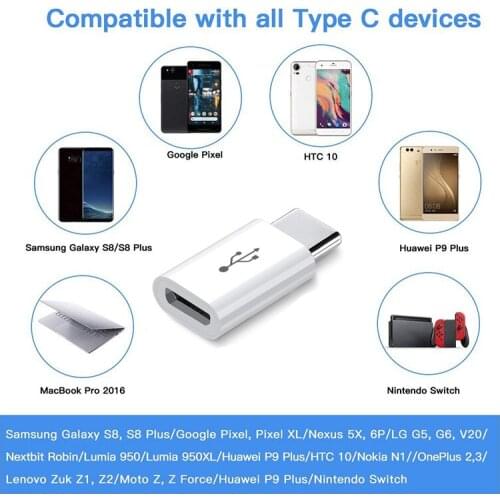 Adapter Converter USB Adapter Micro USB To USB 3.1 Type-C Data USB Adapter Receiver Wireless Female Converter Universal 5pc
