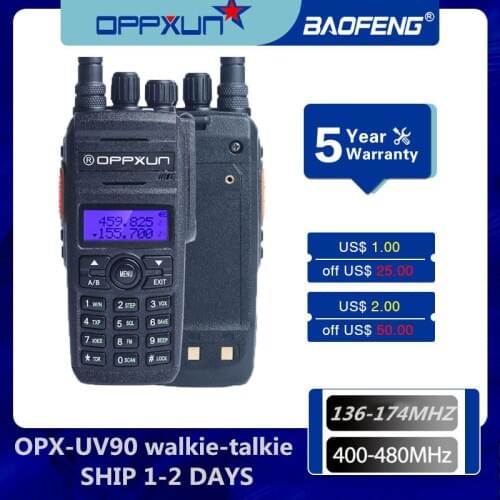 OPPXUN OPX-UV90 walkie-talkie waterproof IP68 portable ham station remote telex walkie-talkie 10W 15KM two-way car Cb radio UHF