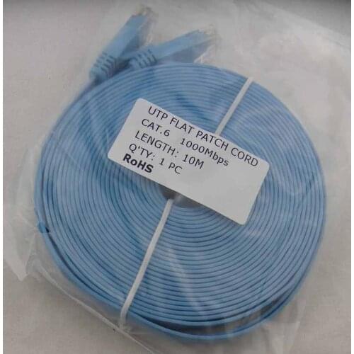 RJ45 10m 30 feet Blue Ultra-Thin Flat Cable Cat6 Patch Network Internet Cat.6 UTP z23