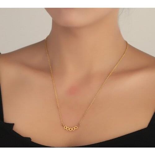 Morden Small Circle Pendant Necklaces for Girls Women Simple Geometry Round Choker Trendy Boho Collar Charm