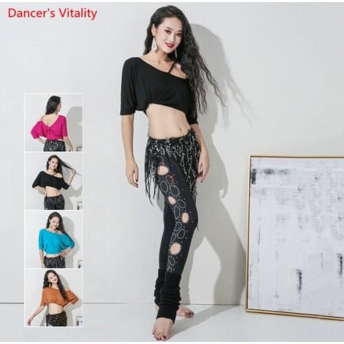 Belly Dance Top Or Hip Scarf Or Pants Female Adult Elegant Loose Shirt Trousers Profession Performance Practice Clothes