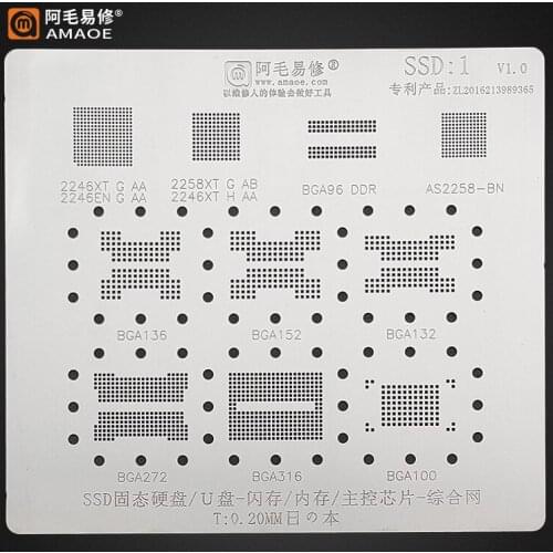 BGA Reballing Stencil Template for SSD Hardisk BGA152/BGA132/BGA136/BGA316/BGA272/BGA100 2246EN G AA/2246XT G AA/2258H AB