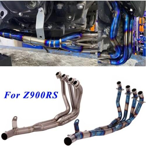 Motorcycle Exhaust Front Middle Link Pipe For Kawasaki Z900RS 2017 - 2020 Z900 RS Escape Modified Without Muffler Titanium Alloy