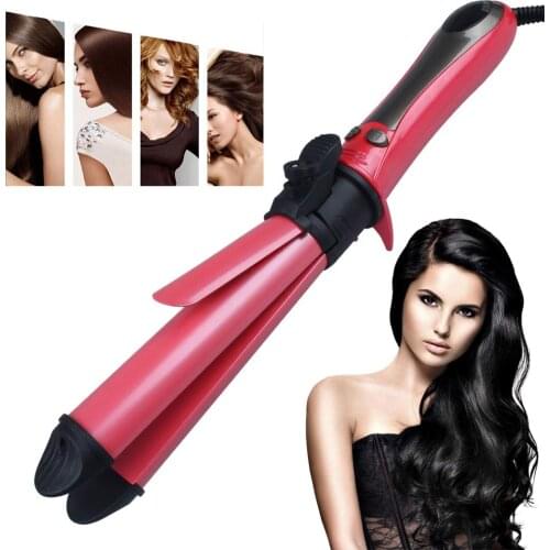 Professional Hair Curler Ceramic Lcd Hair Curling Straighter Iron 2 in 1 New Fashion Roller Curls Wand Waver Styling Tools 2021