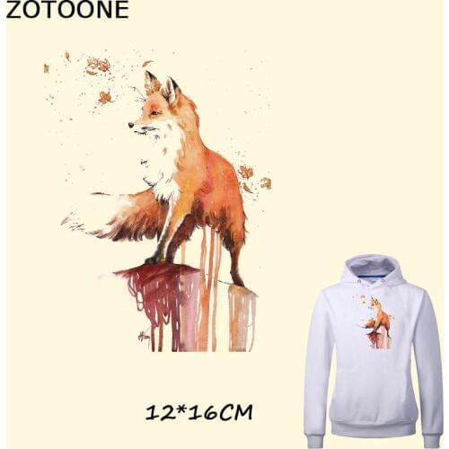 ZOTOONE Pyrography 18*17 Cm Warm Cartoon Fox Thermal Transfer Ironing Stickers Iron on Patches for Clothes Washable Appliques E