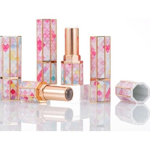 10/30/50pcs Rainbow Octahedron Empty Lipstick Tube 12.1mm Lip Balm Container Refillable Lipstick Shell Packaging Cosmetics DIY