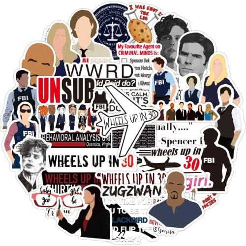 10/50pcs Waterproof Criminal Mind TV Show Graffiti Stickers DIY Student Laptop Luggage Scrapbooking Stationery Bicycle Stickers
