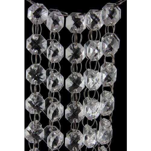 10 Meters Acrylic Glass 14mm Beads Clear Garland Strand Hanging Bead Curtain Chains Wedding Decor
