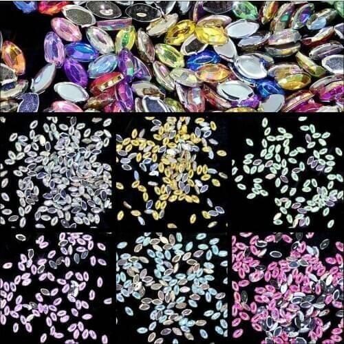 10000PCS 1.5x3mm Eye-shaped Shiny AB Colors Nail Stickers High Shine Sparkling Naill Diamonds Glitter Decoration Decals