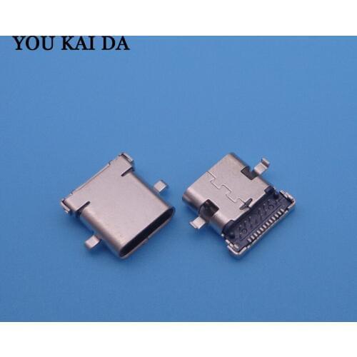 2Pcs USB 3.1 Type C Female Socket Connector 24pin 10.0mm 90 degree High speed DIY Connectors