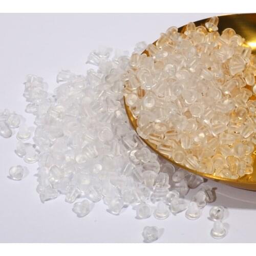 200/100pcs Soft Silicone Rubber Earring Back Stoppers for Stud Earrings DIY Earring Findings Accessories Bullet Tube Ear Plugs