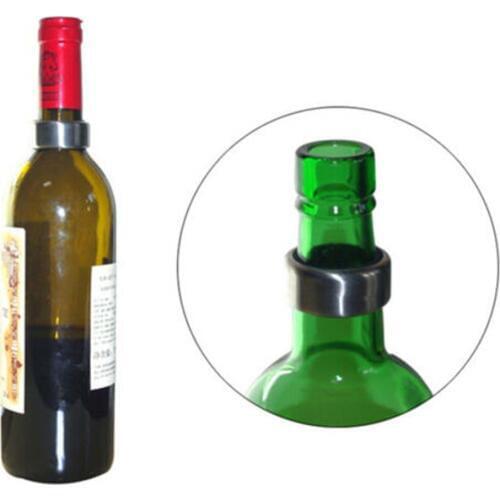 2019 2pc High Quality Round Stainless Steel Wine Beer Bottle Collar Drip Stop Ring Reusable Wine Accessories Bar Accessories