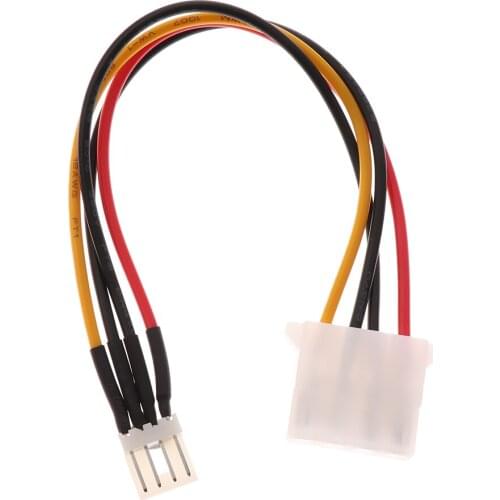 3Pcs 4-Pin to Floppy Drive 4-Pin Male Power Cable Extension Lead