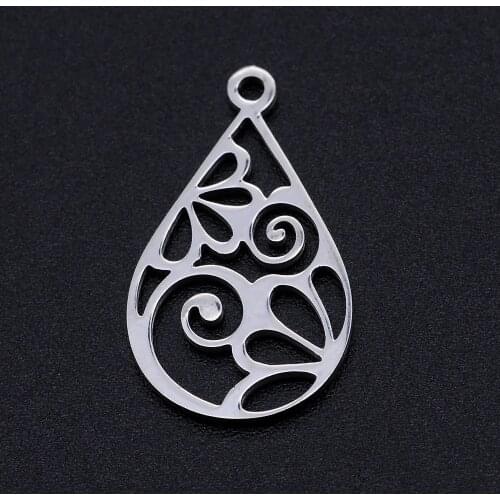 5pcs/lot Stainless Steel Flower Charm Pendant Wholesale Necklace Pendants Never Tarnish Accept OEM Order Top Quality