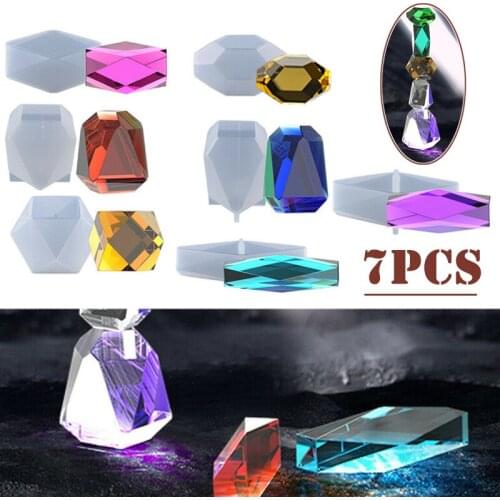 7Pcs/set New Silicone Molds Diamond Pendant Epoxy Resin Mold Jewelry Casting Mould DIY Craft Casting Tool For Making Best Gift