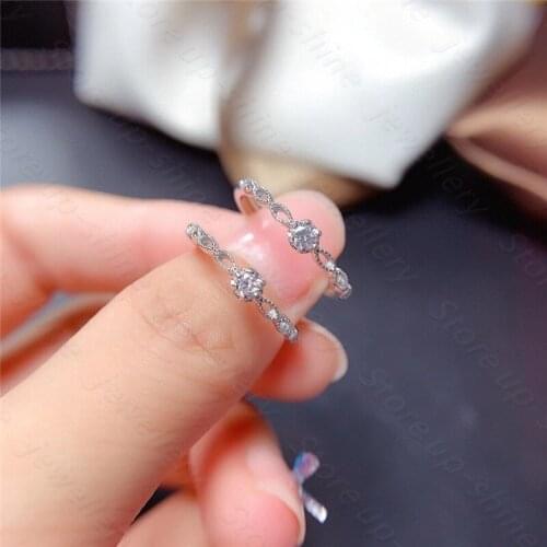 925 sterling silver ring Classic style Diamond jewelry Mosan diamond 1CT 6.5*6.5 ring Wedding Party gift Ring For Women