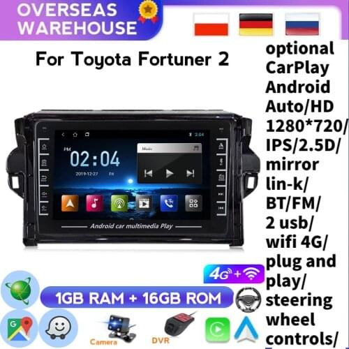 NAVITREE 8" Car Multimedia Audio System 2 Din Radio Android Automotive Have BT BT Carplay DVR For Toyota Fortuner 2 2016-2019