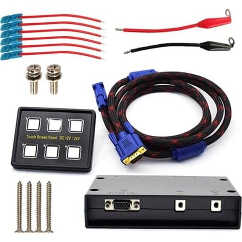 Car 6 Gang Touch Control Switch Panel Box Wiring Harness Assembly Kit 6 Gang Lighting System Switch Panel for Car Marine Boat
