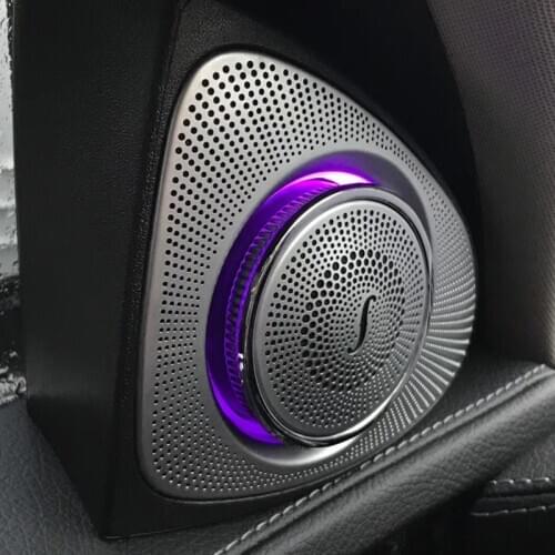 Car Interior 3 Colors Led Ambient Light 3D Rotary Tweeter Speaker For Mercedes-Benz C Class W205 C180,C200 C250 C300,C350