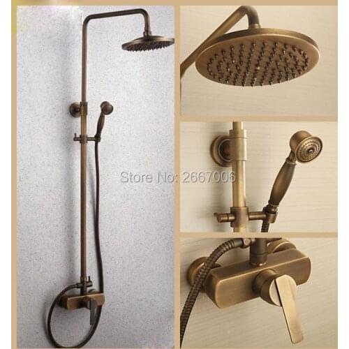 Freight Free Promotion Gift Shower Set Bronze Finish Copper Bath Faucet With Shower Wall Mount Water Mixer Shower China GI241