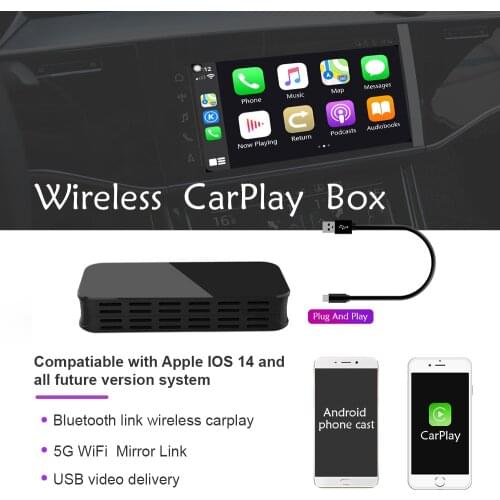Apple Carplay Wireless Ai Box Support The 5G Wifi Mirror Link With USB Video Car Multimedia Player Plug and Play