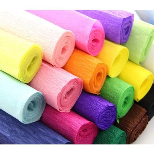 Color Handmade Crepe Paper DIY Flower Material Craft Paper Rose Telescopic Curling Paper Kindergarten Handmade Paper