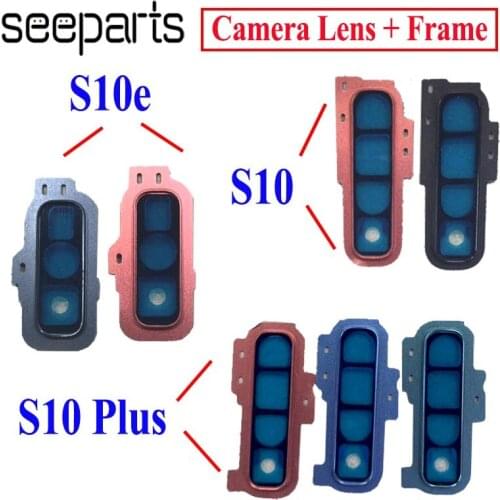 For Samsung Galaxy S10 S10E Rear Camera Lens Back Main Camera Glass Cover For Samsung s10 Plus Camera Lens + Frame Replacement