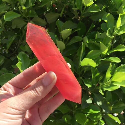 Red Melting Stone Quartz Double Point Crystal Point Wands For Sale