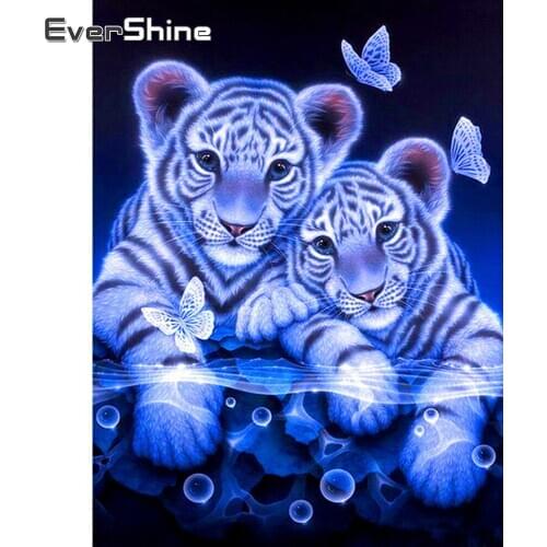 Evershine 5D DIY Diamond Painting Full Square Tigers Cross Stitch Diamond Embroidery Sale Animals Picture Of Rhinestone Beadwork