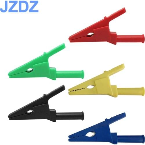 JZDZ 5pcs 5 Colors Crocodile Alligator Clips Safety Test folders For 4mm Banana Plugs J.60050