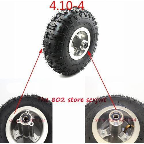 4.10-4 tire wheel 10 inch tyre and inner tube +4 inch alloy rims hub for ATV Quad Go Kart 47cc 49cc Chunky