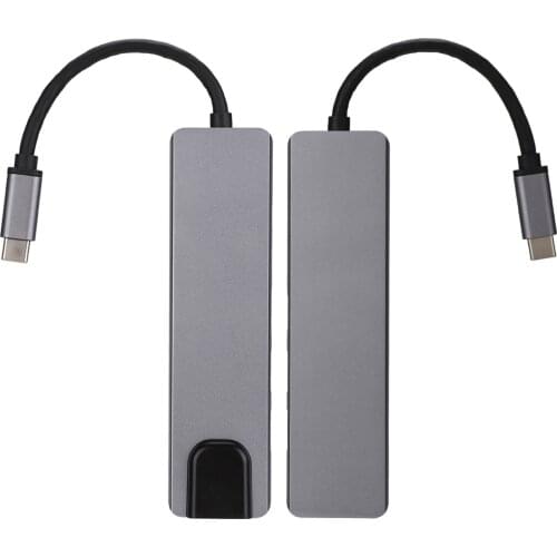 SOONHUA 6In1 USB HUB Type-C USB 3.0 HUBs Data Reader USB HUB Multiport Adapter 4K HDMI Plug And Play For Laptop