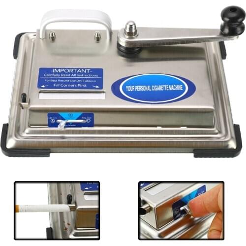 Stainless Steel Cigarette Maker Roller Hand-cranked Tobacco Rolling Machine Manual Cigarette Filling Machine Smoking DIY Tools