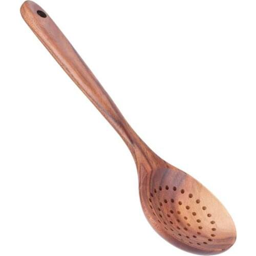 Reusable straw reusable straws Slotted Spoon Wooden Long Handle Skimmer Scoop Kitchenware Cooking Kitchen Utensil homebrew