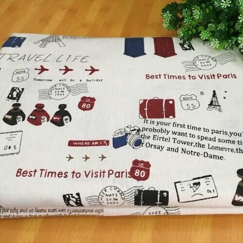 Printed Cotton and Linen Fabric Patchwork Handmade DIY Sewing Material Tablecloth Pillowcase Photo Background Fabric