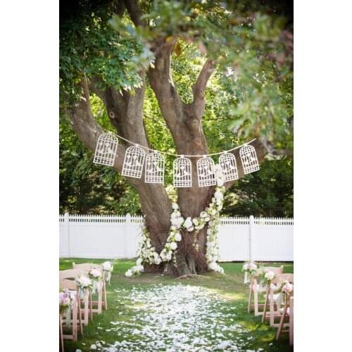 New 8pcs romantic wedding party hanging decoration birdcage bunting bridal shower banner cage banner white wedding party garland