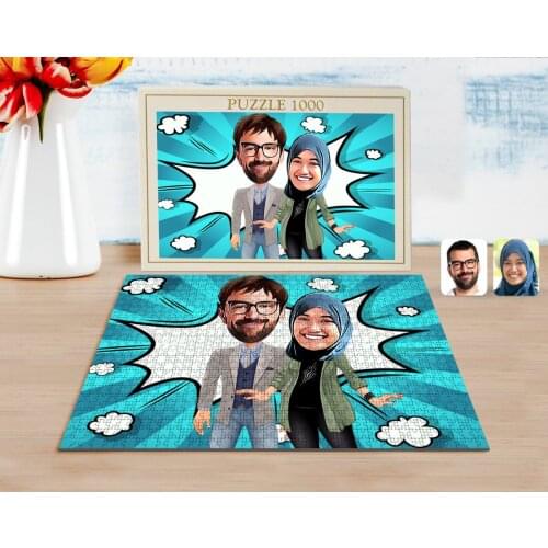 Personalized Valentine Caricature of 1000 Piece Professional Puzzle-60