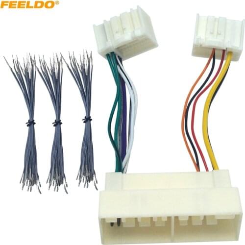 FEELDO Car Stereo Radio 13pin+60pin Male/Female Plug Wire Harness Adapter For KIA K2/K3/K4/Mistra/Tucson Wiring Connector