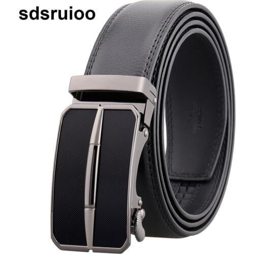 Elegant Cow Genuine Leather Mens Belt Cowhide Strap for Male Alloy Automatic Buckle Belts for Men Luxury Waist Belt