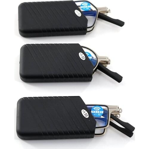 Folding Reading Glasses Unisex Round Rectangle Rim Portable Glasses with Diopter +1.5 2.0 2.5 3.5 Anti-blue Light Metal Frame