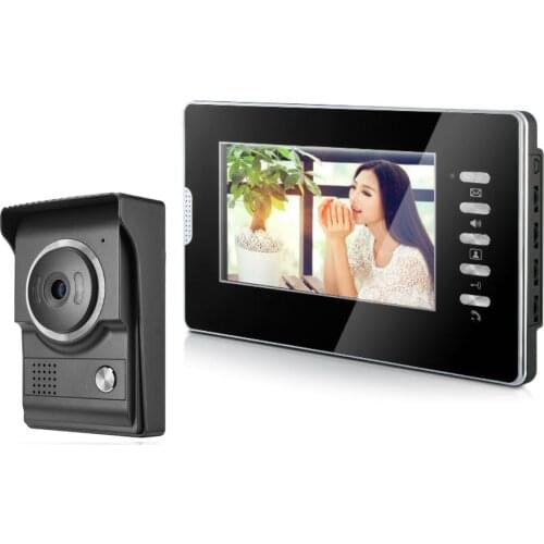 Video Door Phone Doorbell Intercom System Wired 700TVL 7'' Monitor Support Talking Unlock for Home Office Security Rainproof