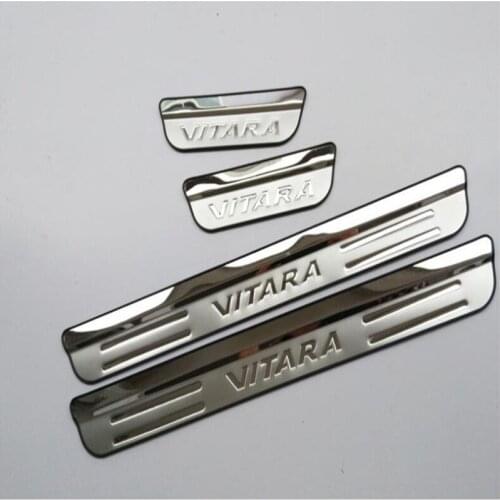 High quality stainless steel Scuff Plate/Door Sill Protector Sticker Car Styling For 2016 -2018 Suzuki Vitara 4pcs/set