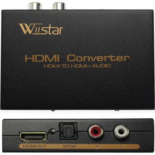 Wiistar hdmi to hdmi &R/L& spdif audio with 2.1/5.1ch hdmi audio extractor free shipping