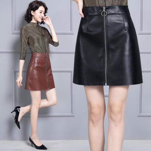 2019 New Fashion Genuine Sheep Real Leather Skirt K1