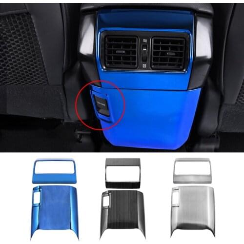 Rear Armrest box Air Outlet Vent Panel Anti-kick cover trim stainless steel For Toyota Prado FJ150 2010-2017