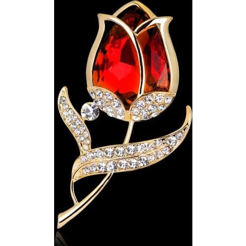 Korean Alloy Zircon Crystal Flower Brooch for Women Personality Creative Small Corsage Leaf Insect Brooch New Arrival Jewelry