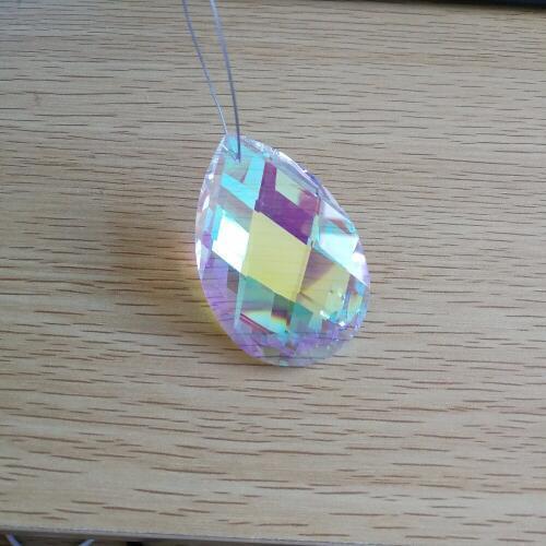 10pcs 50mm AB Color Crystal Almond Chandelier Prism Almond Shape Glass Lighting Pendant For Home Decoration