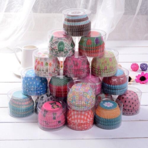 100pc/Set Random Colors Cake Baking Paper Cup Kitchen Accessory Cupcake Muffin Cases Home Party